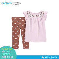 CARTERS 2PC SET BROWN BUTTERFLY  คาร์เตอร์เสื้อผ้าชุดขายาวเด็กผู้หญิง ลายผีเสื้อ เซท 2 ชิ้น L10