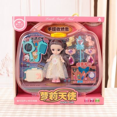 [COD] New product display box 16cm doll set storage comb mirror suitcase little girl play house toy