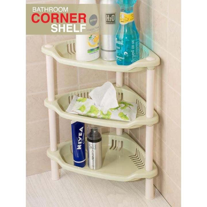 ชั้นวางของในห้องน้ำ-ชั้นวางพลาสติก-ชั้นวางของอเนกประสงค์-bathroom-corner-shelf