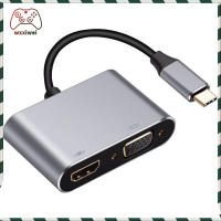 【พร้อมสต็อก + รหัส】 Type-C Hub Usb C ถึง Hdmi เข้ากันได้ Vga 2-In-1 Hd อะแดปเตอร์เคเบิ้ลแปลง Hub สมาร์ท S Plitter สถานีเชื่อมต่อ