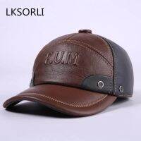 Nuovo Inverno Berretti Da การเย็บปะติดปะต่อกันใน Vera Pelle Per Uomo Caldi Cappelli A Cupola Con Visiera Da Golf Lettere