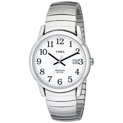 Timex Mens Easy Reader 35mm Date Watch Silver-Tone
