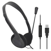 Business Conference Online Teaching USB Wired Computer Headset Gaming With Microphone Volume Control Noise Reduction