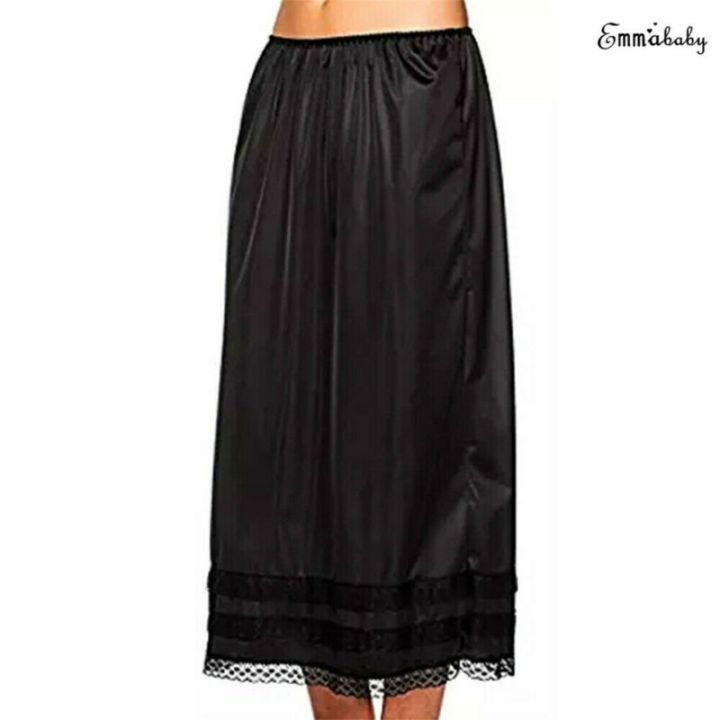 ขายดีที่สุด-ioztt2023-womens-lace-underskirt-petticoat-under-dress-long-skirt-safety-skirt-oversize