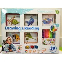 Drawing &amp; Reading Set การ์ดภาพสัตว์น้ำน่ารัก การ์ดคำศัพท์ภาษาอังกฤษ พร้อมรูปประกอบ ของเล่นเด็กเสริมพัฒนาการ