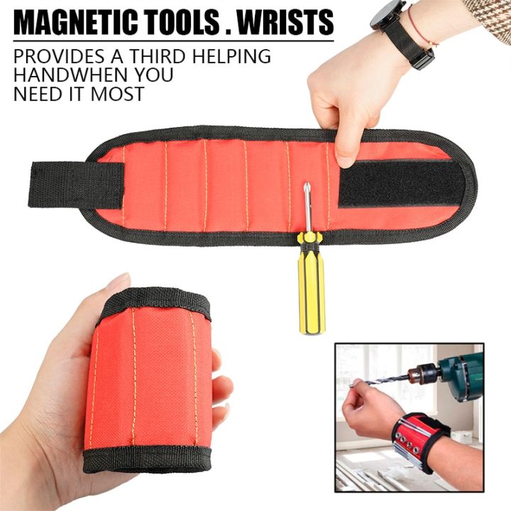 magnetic-wrist-support-band-with-strong-magnets-for-holding-screws-nail-bracelet-belt-support-chuck-sports-magnetic-tool-bag-adhesives-tape