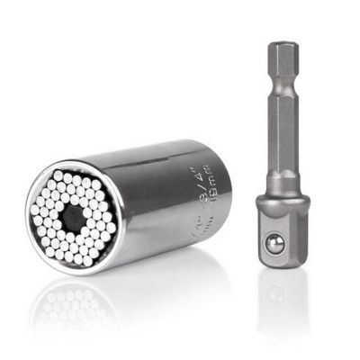 Universal Torque Wrench 7-19mm Socket Head Multifunctional Universal Sleeve Torque Wrench Head Set Hand Tools