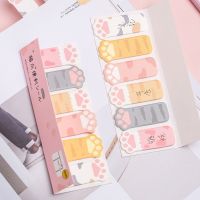 +【】 Cute Cat Paw Sticky Notes Memo Pad Index Sticker Bookmark Page Flag Sticker School Office Stationery Supplies