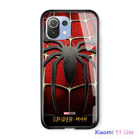 UCUC เคสโทรศัพท์เคสสำหรับ Xiaomi MI 11 Lite (4G + 5G) Marvel เคสโทรศัพท์สำหรับชายสำหรับ Man สไปเดอร์แมนสไปเดอร์-Man Spider Logo กันกระแทก Soft Edge กระจกเทมเปอร์กลับเคสโทรศัพท์