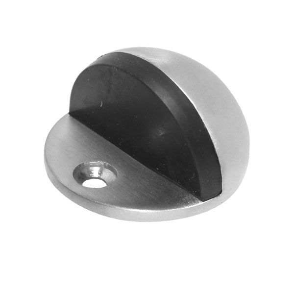 Floor Door Stopper With Rubber Pad Stainless Steel, Semicircle Shaped 