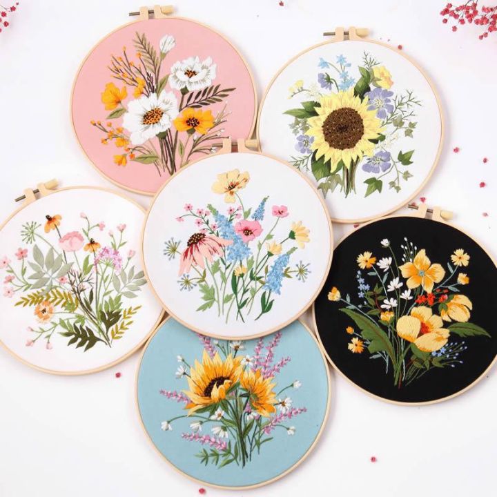 3Pcs Flowers Plant Embroidery Starter Kit for Beginners Stamped Cross  Stitch Kits with Flowers and Plants Patterns with Embroidery Hoops and  Color Threads for Adults Kids DIY Decor Living Room 