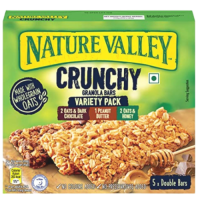 เนเจอร์วัลเล ครันชีกราโนลาบาร์ วาไรตี้แพค 3 รส 5x42 กรัม - Crunchy Granola Bars Variety Pack 5x42g Nature Valley brand