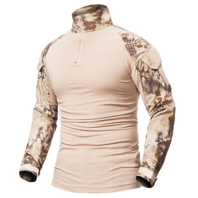 ReFire Gear Camouflage Army T-Shirt Men US RU Soldiers Combat Tactical T Shirt Military Force Multicam Camo Long Sleeve T Shirts