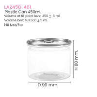 LAZ-Step กระป๋องพลาสติก PET กระป๋องฝาดึง ขนาด450 ml. LAZ450R401 บรรจุลังละ 140 ชุด ต้องปิดด้วยเครื่องปิดฝากระป๋อง