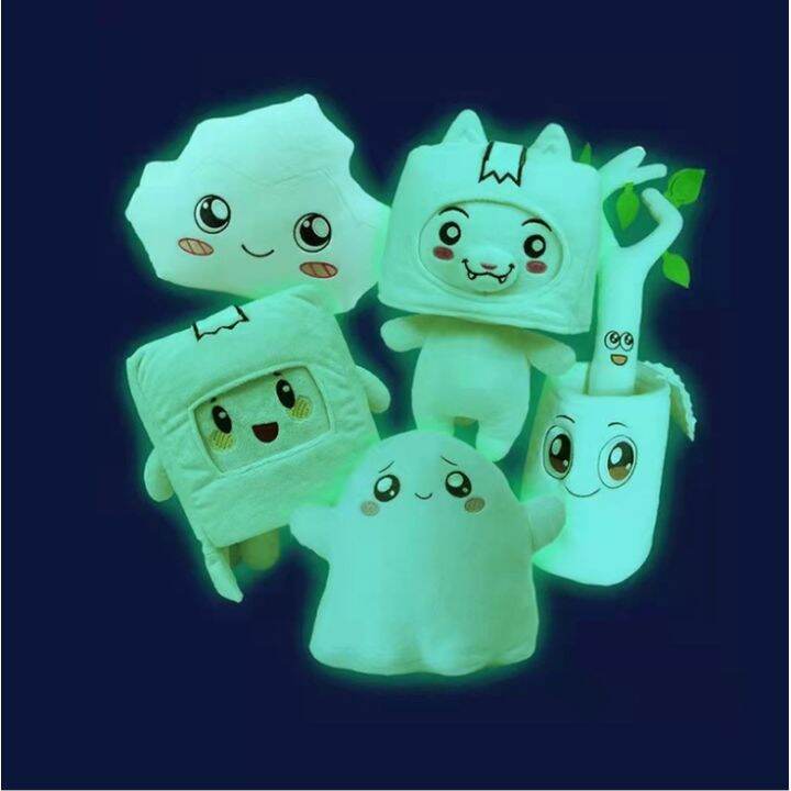 AIXINI LankyBox/Boxy/Foxy/Rocky Plush Glow in the Dark Ghosty Plush Toy Stuffed LankyBox