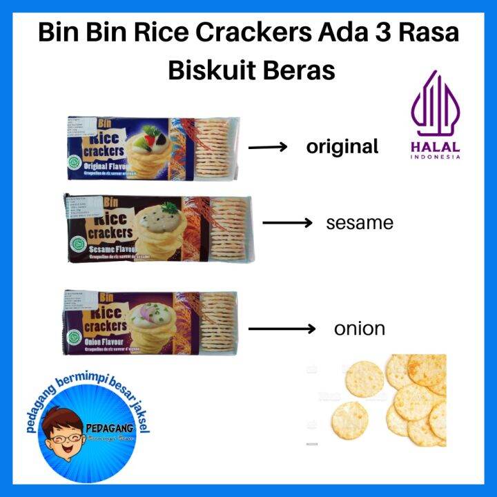 Bin Bin Rice Crackers Ada 3 Varian Rasa/ Bin Bin Rice Crackers/ Snack