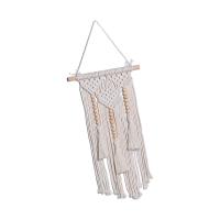 แขวนผนัง Macrame ราชินีดวงจันทร์เครื่องตกแต่งฝาผนังโบฮีเมียนสไตล์โบฮีเมียนตกแต่งศิลปะบนผนังทอลูกปัดไม้พรมทอสำหรับห้องนอนห้องนั่งเล่นหอพัก