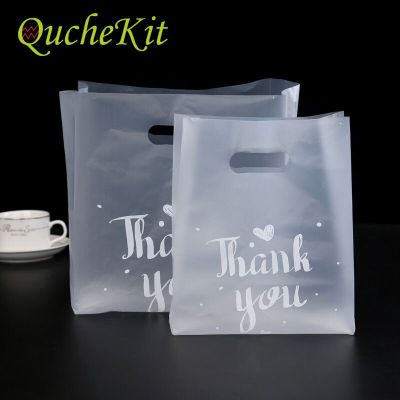 Transparent Plastic Thank you Gift Bags With Handle Christmas Wedding Party Favor Candy Cake Baking Wrapping Shopping Bag Gift Wrapping  Bags