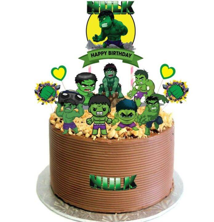 HULK CHIBI High Quality Paper Cake Topper Kek Cake Decor Cupcake Topper ...