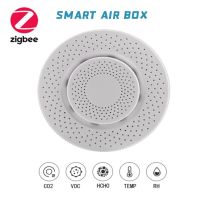 Tuya Zigbee Smart Air Box Formaldehyde, VOC Gas, CO2, Temperature, Humidity Air Detector Home Sensor Use With ZigBee 3.0 Gateway