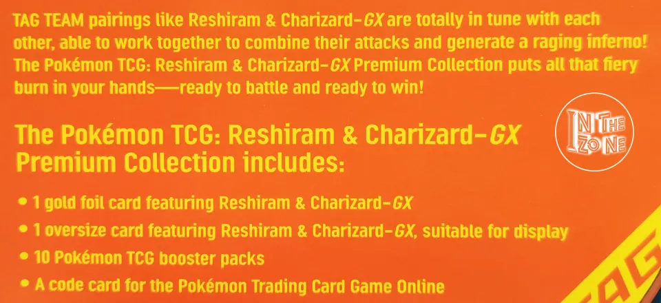 Pokemon Trading Card Games: Reshiram & Charizard-GX Premium