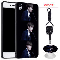 BTS เคสโทรศัพท์สำหรับ VIVO Y51ซิลิคอนนุ่มกรณีที่มีรูปแบบเดียวกันแหวนและเชือก