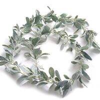 6.7 Ft Lambs Ear Garland Artificial - Succulent Garland - Fall Eucalyptus Garland - Leaf Garland