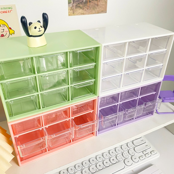 jiugongge-stationery-holder-cosmetic-storage-container-heart-shaped-storage-box-dust-proof-drawer-box-cute-stationery-holder