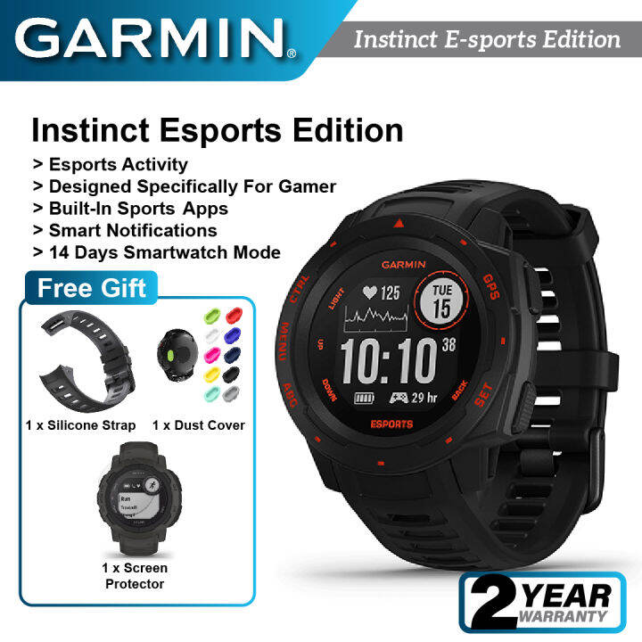 Garmin Malaysia) Garmin Instinct Esports Edition GPS SmartWatch for Gamer,  Built to MIL-STD-810G, Water Resistance 10ATM Lazada