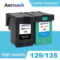 Aecteach ใช้ได้กับ HP 129 135 Photosmart C4140 C4150 C4170 C4173 C4175 C4180ตลับหมึก C4190 C4188สำหรับ HP129 135