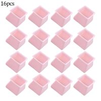 16PCS PVC Silicone Chair Leg Cap Square Covers Furniture Table Leg Pad Feet Floor Protectors Table Foot Cap Drawer Shelf Liners