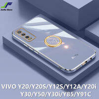 JieFie ชุบสำหรับ VIVO Y20 / Y20S / Y22 / Y22S / Y20A / Y12S / Y12A / Y20i / Y30 / Y50 / Y30i / Y85 / Y91C ท่อหรูหราสไตล์ Girly TPU Anti-Drop กรณีที่มีนาฬิกาโทรศัพท์