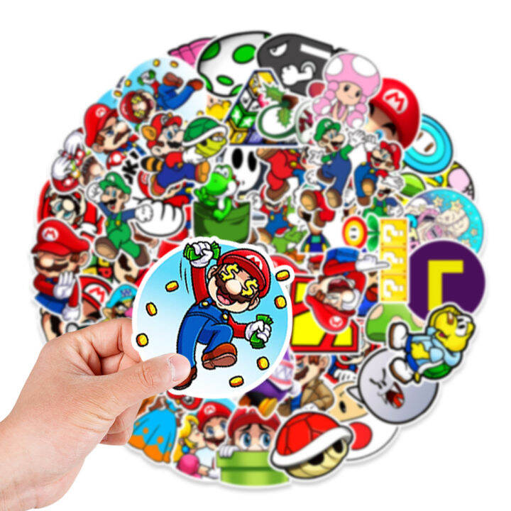 muya-50pcs-super-mario-bros-stickers-games-cartoon-graffiti-vinyl-stickers-for-laptop-waterproof-decal