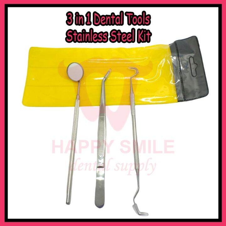 3 IN 1 DENTAL TOOLS STAINLESS STEEL KIT ORAL CARE Lazada PH