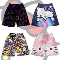 2023 NEWSummer New HELLO KOTTY Digital Print Men S Loose Comfortable Shorts Casual Shorts Beach