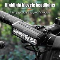 Bike Handlebar Light Aluminium Alloy High Brightness Bike Headlight Flashlight Type-C USB Rechargeable Cycling Accessories