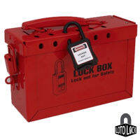 Lockout Tagout LockBox 02 Red LT501 กล่องใส่แม่กุญแจ Lockout Tagout สามารถช่วยลดปริมาณการใช้อุปกรณ์ Locktagout ได้