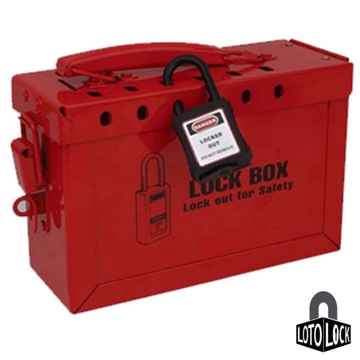 Lockout Tagout LockBox Red กล่องใส่อุปกรณ์ ล็อคเอ้าท์ แท็กเอ้าท์ มี12รู ...