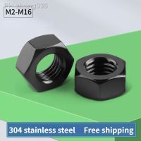 Black 304 Stainless Steel Hex Nut Nut Lock Nut M1.6M2M2.5M3M3.5M4M5M6M8M10M12M14M16DIN934