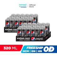 HCM - FREESHIP Combo 2 Thùng 24 Lon Pepsi Không Calo 320ml lon