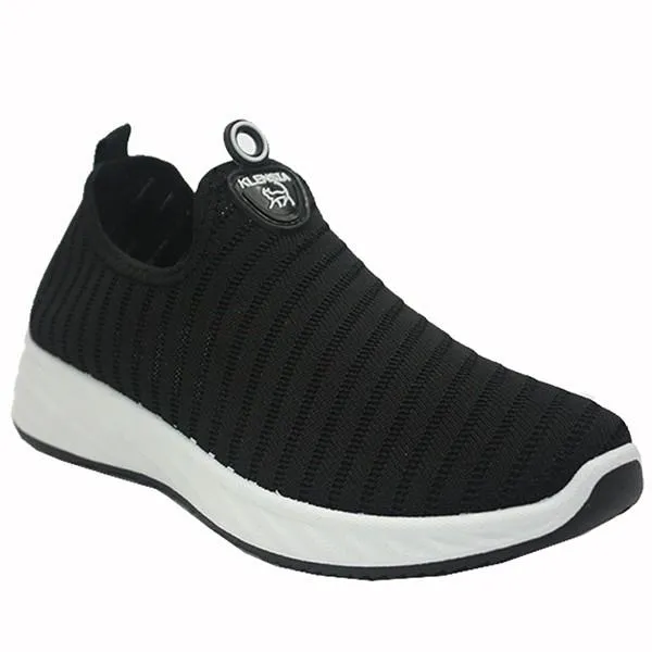 Klensia Sport Shoes Sepatu Sneakers Wanita Tanpa Tali Hitam 689-008- Black (ronghe)2