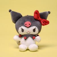 11ซม. Kawaii Kuromi Plush ของเล่น Sanrio การ์ตูนน่ารัก Bows ตุ๊กตากระเป๋าเครื่องประดับตุ๊กตาเด็ก Super น่ารักตุ๊กตาสัตว์