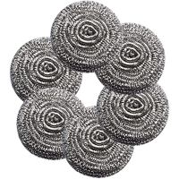 6Pack Stainless Steel Sponges Magic Sponge Pad Steel Wool Scrubber for Kitchens Bathroom Sponges Scourers Cloths