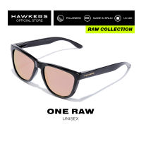 HAWKERS POLARIZED Black Rose Gold ONE RAW Sunglasses for Men and Women. UV400 protection. Official product designed and made in Spain HONR21BKTP