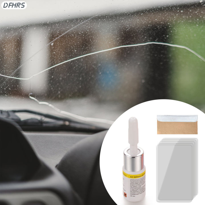 dfhrs-กระจกรถยนต์ซ่อมรอยร้าวกาวเวลาและประหยัดเงินน้ำยาซ่อมแซมสำหรับการใช้ซ่อมแซมรถยานพาหนะ