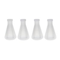Laboratory Graduated Plastic Conical Flask, Measurable, Smooth Thick Wall, 4 Bottles of 250Ml