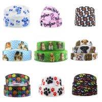 ✿☈□ 5 Yards Multi Size Dog Grosgrain Ribbon DIY Handmade Dog High Quality Printed Polyester Ribbon Wedding Gift Wrap5Yc19310