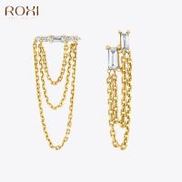 925 Sterling Silver Stud Earrings 925 Sterling Silver Tassel Chain - Roxi 1pc - Aliexpress