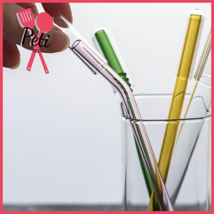 4PCS Glass Straw Tips Cover Reusable Drinking Straw Tips Cap