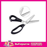 Zigzag scissors stainless steel กรรไกรซิกแซก ขนาด 9 นิ้ว กรรไกรฟันปลา กรรไกรหยัก กรรไกรฟันโค้ง กรรไกรตัดหนัง กรรไกรตัดเสื้อ ตัดผ้า ผลิตสแตนเลส 304